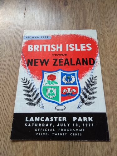 New Zealand v British Lions 2nd Test 1971 Rugby Programme