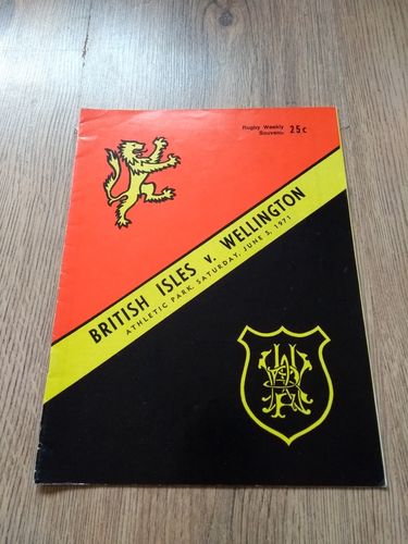 Wellington v British Lions 1971 Rugby Programme