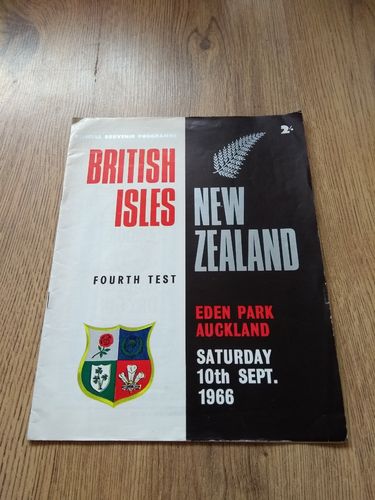 New Zealand v British Lions 4th Test 1966 Rugby Programme