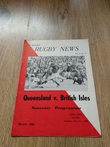 Queensland v British Lions May 1966 Rugby Programme