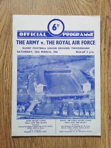 Army v Royal Air Force Mar 1961