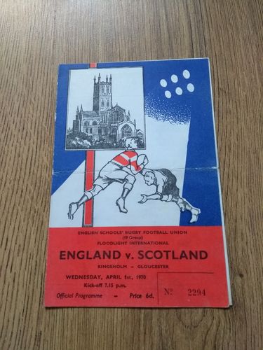 England Schools v Scotland Schools Apr 1970 Rugby Programme