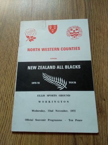 North-Western Counties v New Zealand Nov 1972 Rugby Programme