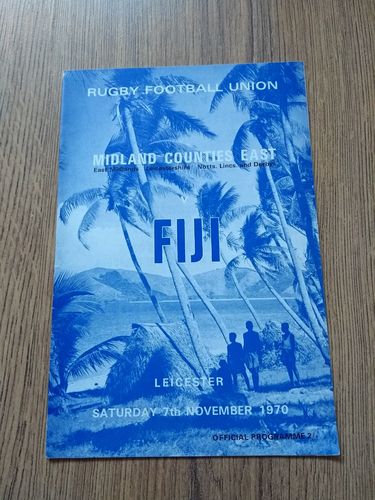 Midland Counties East v Fiji Nov 1970 Rugby Programme