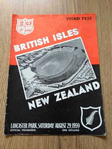 New Zealand v British Lions 3rd Test 1959 Rugby Programme