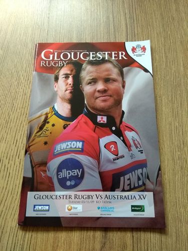 Gloucester v Australia Nov 2009 Rugby Programme