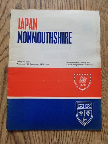 Monmouthshire v Japan Sept 1973 Rugby Programme