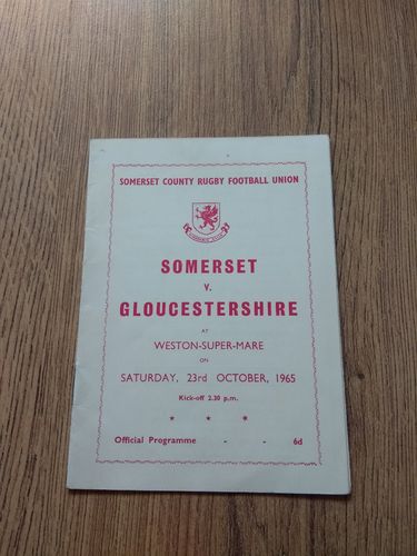 Somerset v Gloucestershire Oct 1965 Rugby Programme