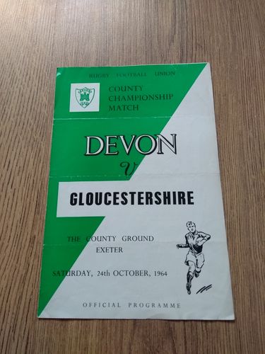 Devon v Gloucestershire Oct 1964 Rugby Programme