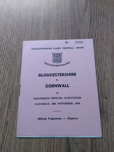 Gloucestershire v Cornwall Nov 1964 Rugby Programme