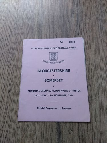 Gloucestershire v Somerset Nov 1964 Rugby Programme
