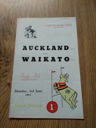 Waikato v Auckland June 1963 Rugby Programme