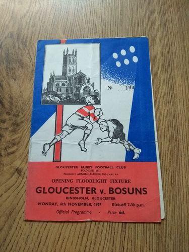 Gloucester v Bosuns Nov 1967 Rugby Programme