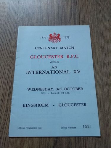 Gloucester v International XV Oct 1973 Centenary Rugby Programme