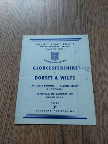 Gloucestershire v Dorset & Wiltshire 1959 County Quarter-Final Rugby Programme