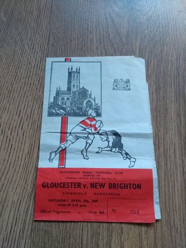 Gloucester v New Brighton Apr 1969 Rugby Programme
