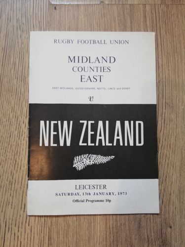 Midland Counties East v New Zealand Jan 1973 Rugby Programme