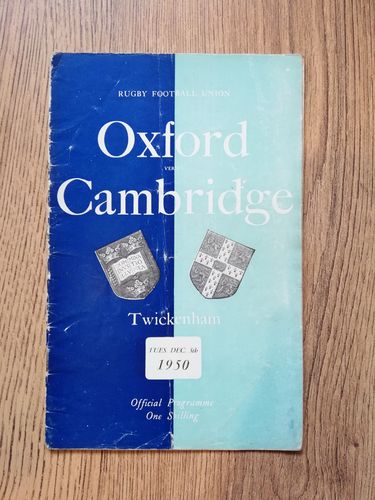 Oxford University v Cambridge University Dec 1950 Rugby Programme