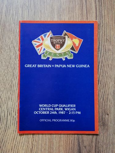 Great Britain v Papua New Guinea 1987 World Cup Qualifier RL Programme