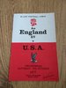 An England XV v USA Oct 1977 Rugby Programme