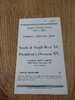 South & South West XV v President's Overseas XV Apr 1971 Rugby Programme