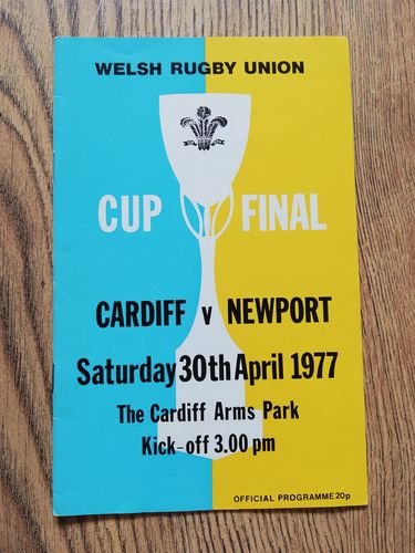 Cardiff v Newport Apr 1977 Welsh Cup Final Rugby Programme