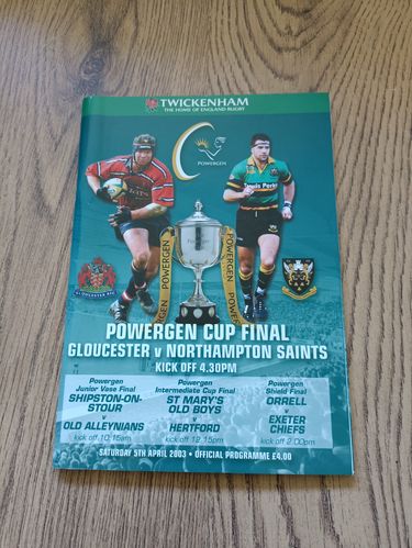 Gloucester v Northampton Apr 2003 Powergen Cup Final Rugby Programme