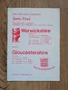 Warwickshire v Gloucestershire 1974 County Semi-Final Rugby Programme