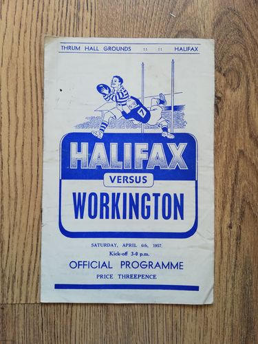 Halifax v Workington Apr 1957 Rugby League Programme