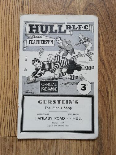 Hull v Featherstone Dec 1955 Rugby League Programme