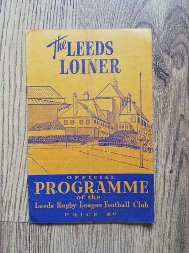 Leeds v Hull Dec 1958 Rugby League Programme