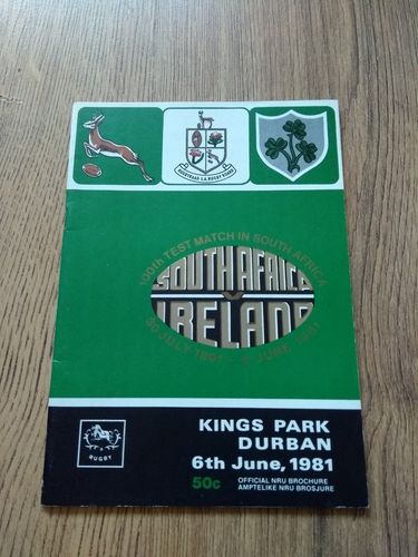 South Africa v Ireland 2nd Test 1981 Rugby Programme