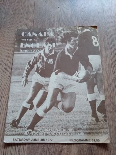 Canada v England Under 23s June 1977 Rugby Programme