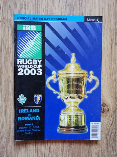 Ireland v Romania Rugby World Cup 2003 Programme
