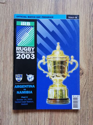 Argentina v Namibia 2003 Rugby World Cup Programme