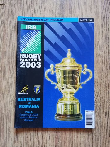 Australia v Romania Rugby World Cup 2003 Programme