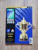France v Japan 2003 Rugby World Cup Programme