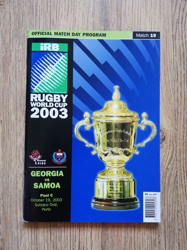 Georgia v Samoa Rugby World Cup 2003 Programme