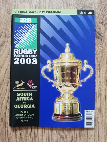 South Africa v Georgia 2003 Rugby World Cup Programme