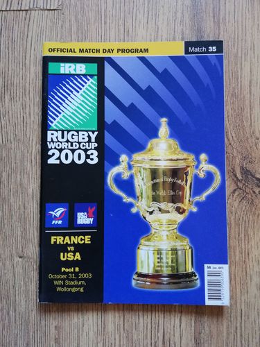 France v USA 2003 Rugby World Cup Programme