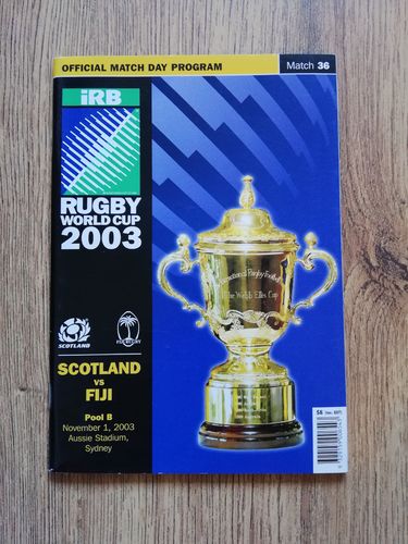 Scotland v Fiji 2003 Rugby World Cup Programme