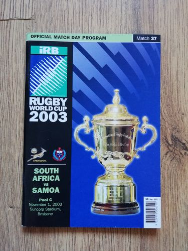 South Africa v Samoa 2003 Rugby World Cup Programme