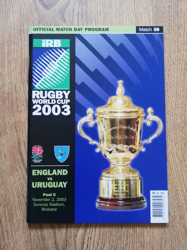 England v Uruguay 2003 Rugby World Cup Programme