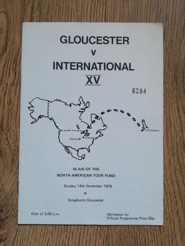 Gloucester v International XV Nov 1976 Rugby Programme