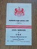 Civil Service v USA Sept 1977 Rugby Programme