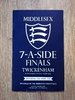 Middlesex Sevens Apr 1968 Rugby Programme
