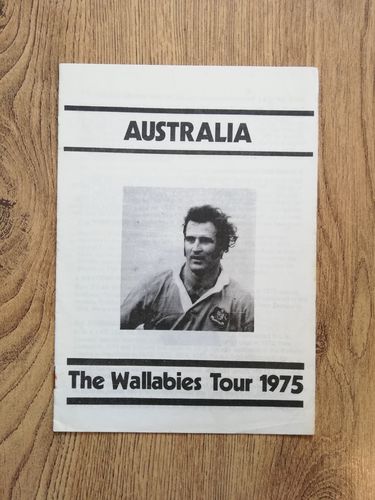 ' The Wallabies Tour 1975 ' Australia Rugby Brochure