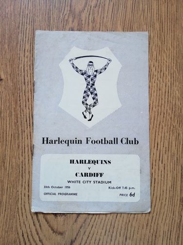 Harlequins v Cardiff Oct 1956 Rugby Programme