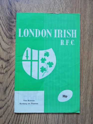 London Irish v London Scottish Oct 1981 Rugby Programme