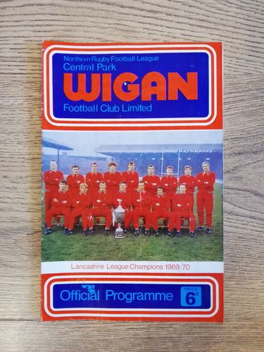 Wigan v Featherstone Oct 1970 Rugby League Programme